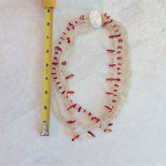 Cool Multi-Strand Citrine & Amber & Pearl Necklace - Picture 5 of 6